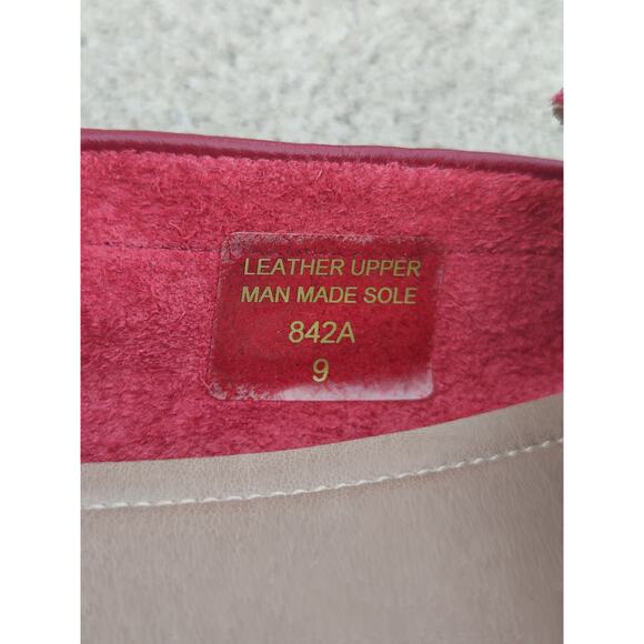 Red Leather Slip On loafers sz 9 - Picture 7 of 8